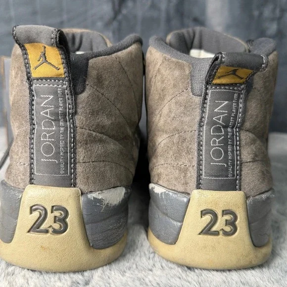 Jordan 12 Retro Dark Grey Wolf Grey Gold Mens Basketball Shoes 130690-005 Size 9 - Picture 7 of 11